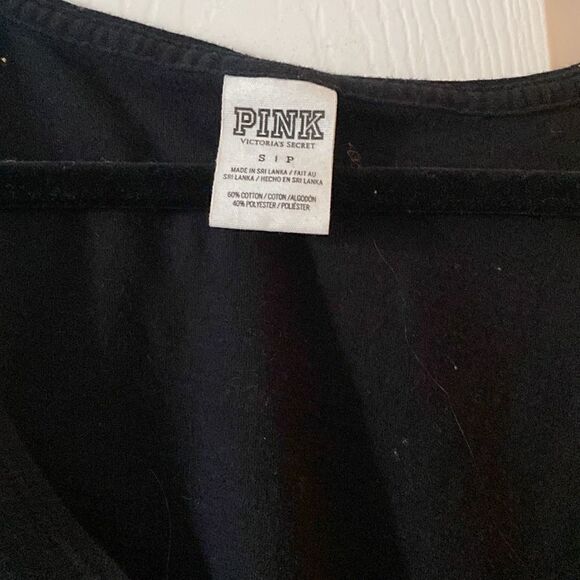 PINK Victoria Secret Black Tank - Open Sides - Tie Sides - Size Small - Picture 2 of 4